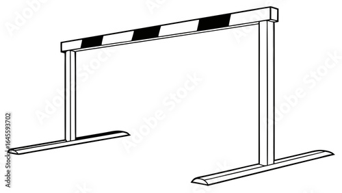Blue and White Hurdle Track and Field Obstacle.
