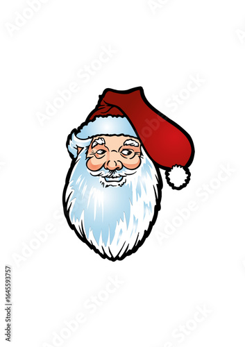 Smiling Santa Claus (Father Christmas) with a big white beard