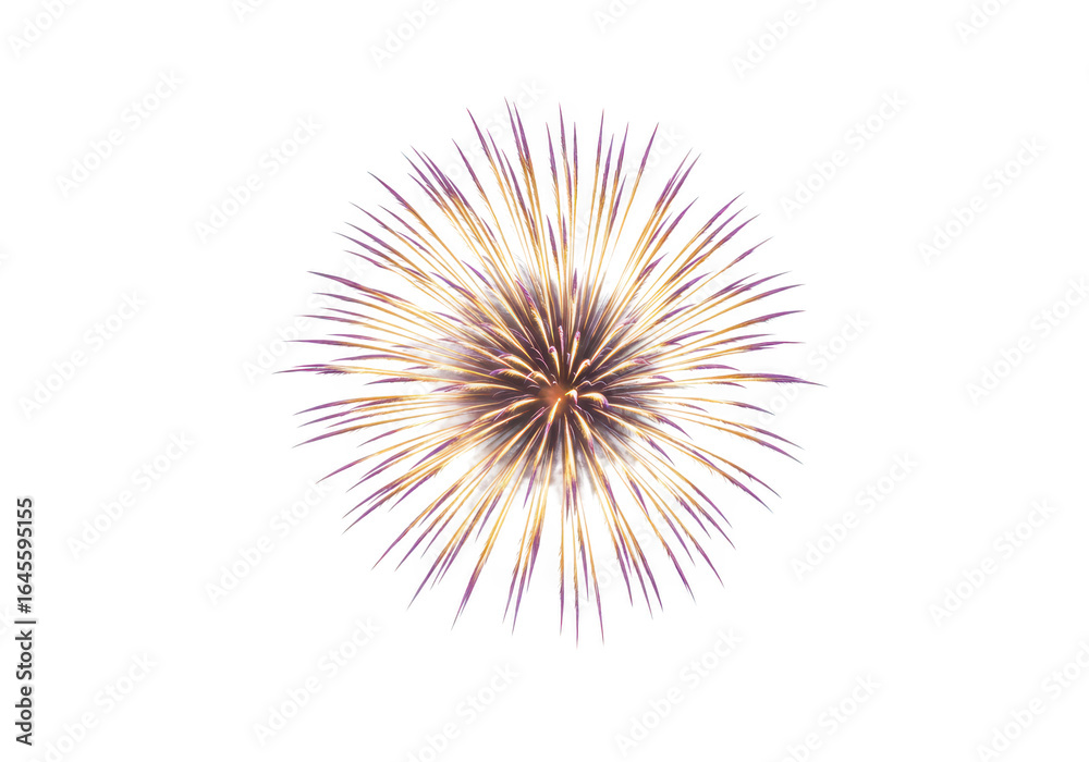 Fototapeta premium Colorful firework burst isolated on transparent background