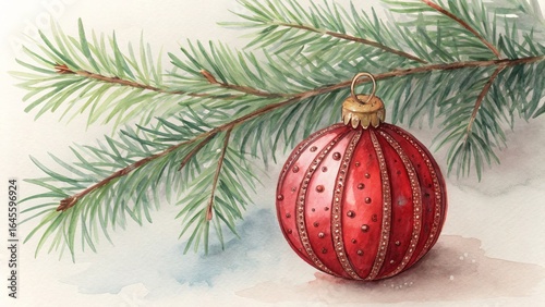Watercolor Christmas Orname...