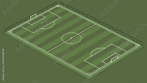 Isometric View of a Soccer Field Illustration 2.