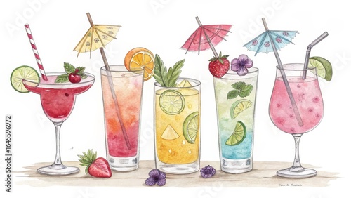 Watercolor Cocktail Composi...