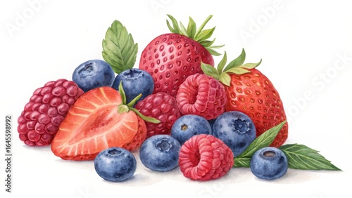 Watercolor Mixed Berry Comp...