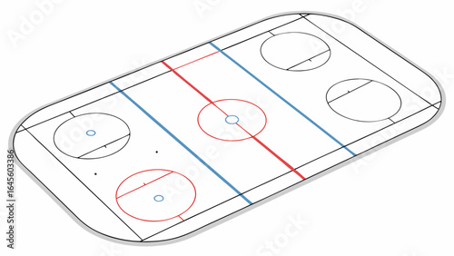 Vector Illustration of a Hockey Rink Layout.