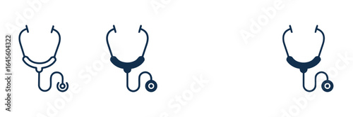Three medical stethoscopes.