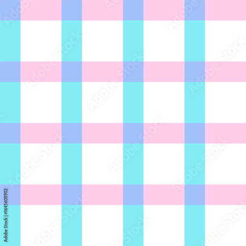 Plaid seamless pattern in pastel colors. Madras design spring, summer holiday textile decorative. Vector check gingham pattern for fabric picnic blanket, tablecloth, dress or napkin.