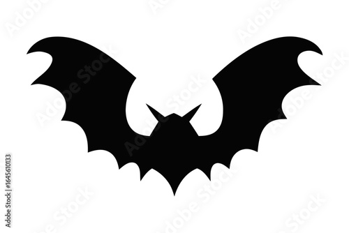 Silhouette of a bat, wings outstretched.
