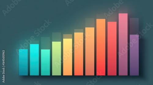 Colorful bar graph showing growth and success on a dark teal background Free Download Colorful bar graph showing growth and success on a dark teal background - GFXLoad