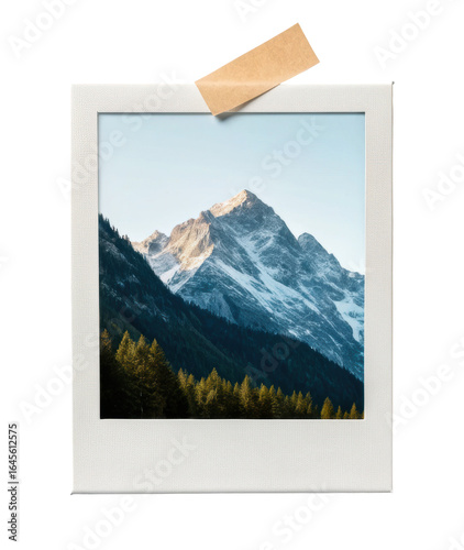polaroid frame with tape  isolated PNG