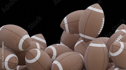 Full Stripes American Football Rugby Ball Animation Curtain Transition Effect Transparent Background Alpha Channel