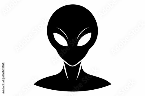 Silhouette of an alien head, symbol of the unknown.
