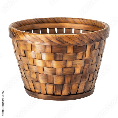 Woven Wonder: A beautifully crafted, empty woven basket. Capturing intricate texture and rustic charm.