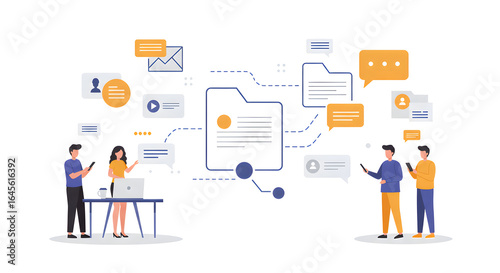 Digital Communication and Information Flow with People Interacting