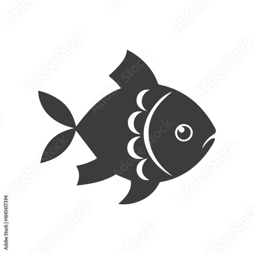 Silhouette of a stylized fish, simple and elegant.
