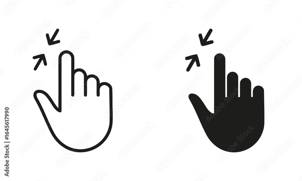 Obraz premium Hands with arrows, indicating scrolling or navigation. 