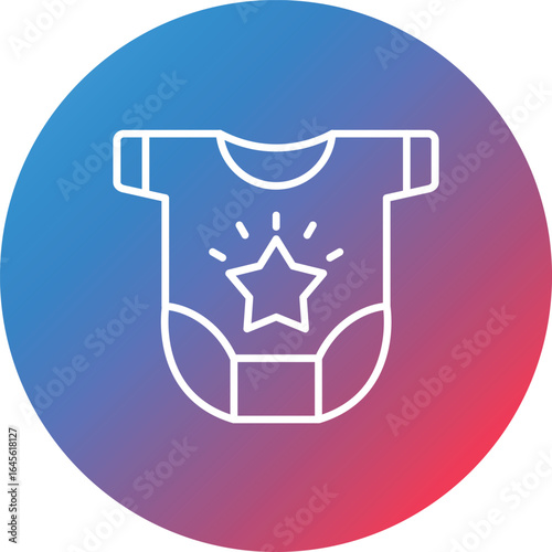 Baby Clothes Line Gradient Circle Background Icon