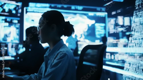 Cybersecurity Analyst Monitoring Network Security