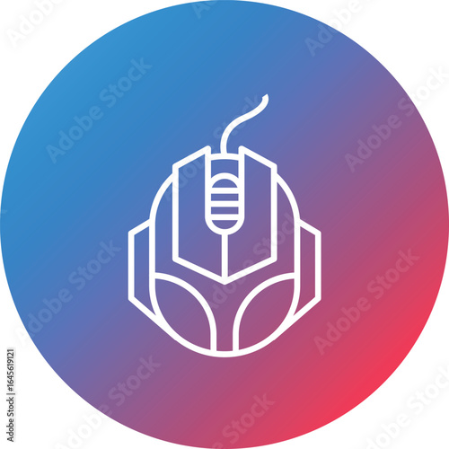 Gaming Mouse Line Gradient Circle Background Icon