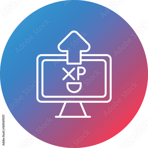 Level Up Line Gradient Circle Background Icon