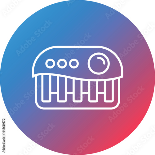 Piano Line Gradient Circle Background Icon