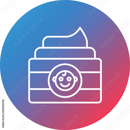 Baby Cream Line Gradient Circle Background Icon