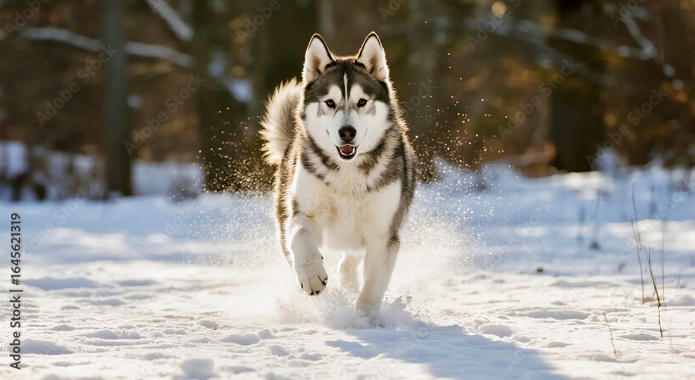 Husky Running Towards Camera Husky Running Towards Camera