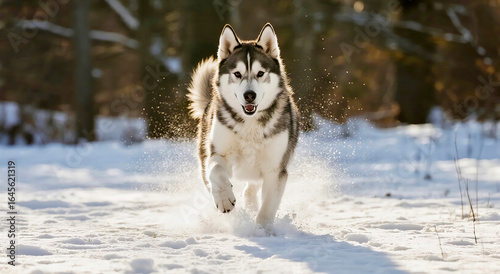 Husky Running Towards Camera