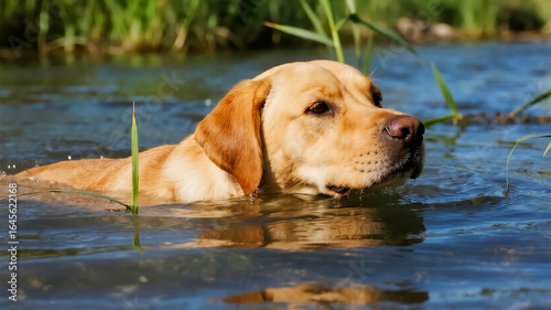Labrador Resting in Water