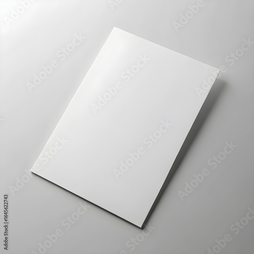 Blank White Brochure or Magazine Mockup on a Gray Background for Design