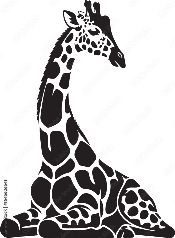Naklejka premium Illustration of a giraffe sitting isolated on white background