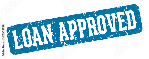 loan approved rectangular sign. loan approved stamp