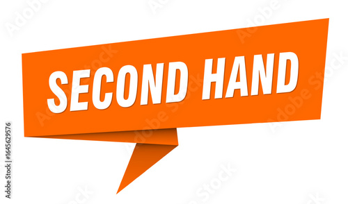 second hand banner. second hand speech bubble, label, sticker, sign template