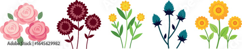 Decorative Blossom Vector Set
