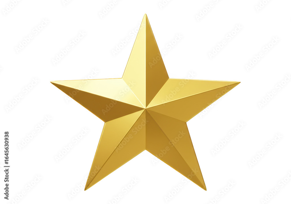 Fototapeta premium Golden star isolated on transparent background
