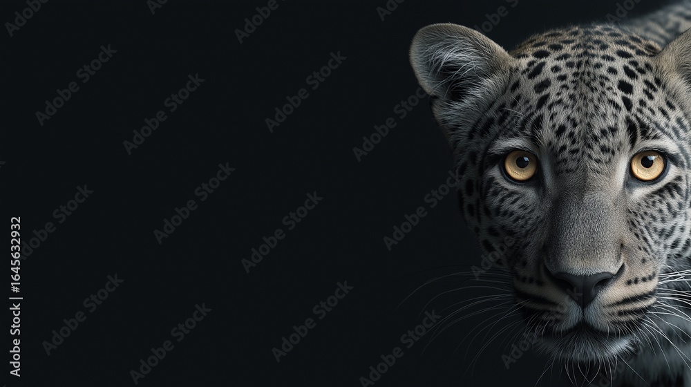 Obraz premium Elegant animal framed against minimalistic black backdrop with subtle golden highlights