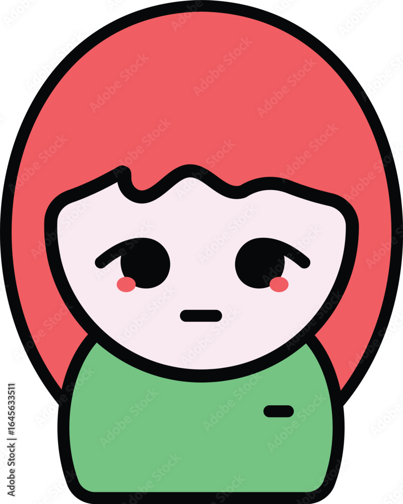 Fototapeta premium a red-haired girl with a slightly sad expression