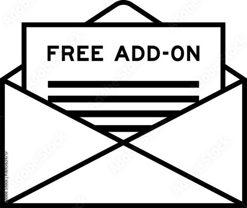 Envelope and letter sign with word free add-on as the headline