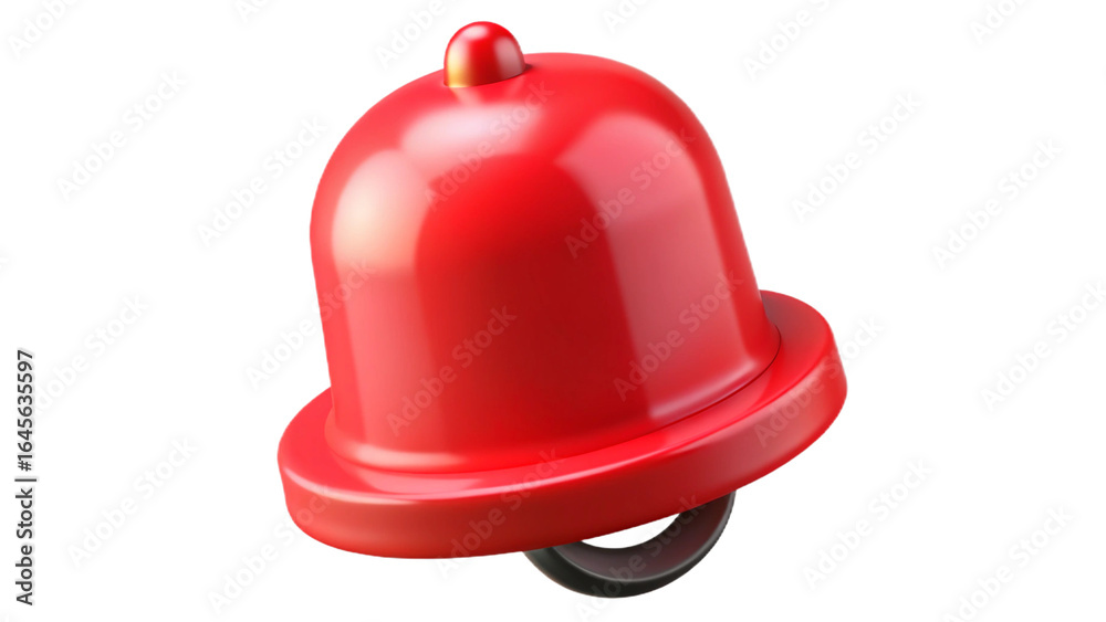 Fototapeta premium Shiny Red Notification Bell Icon Isolated on Black Background, 3D Render