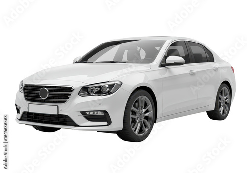 Wallpaper Mural Modern white sedan car isolated on transparent background Torontodigital.ca