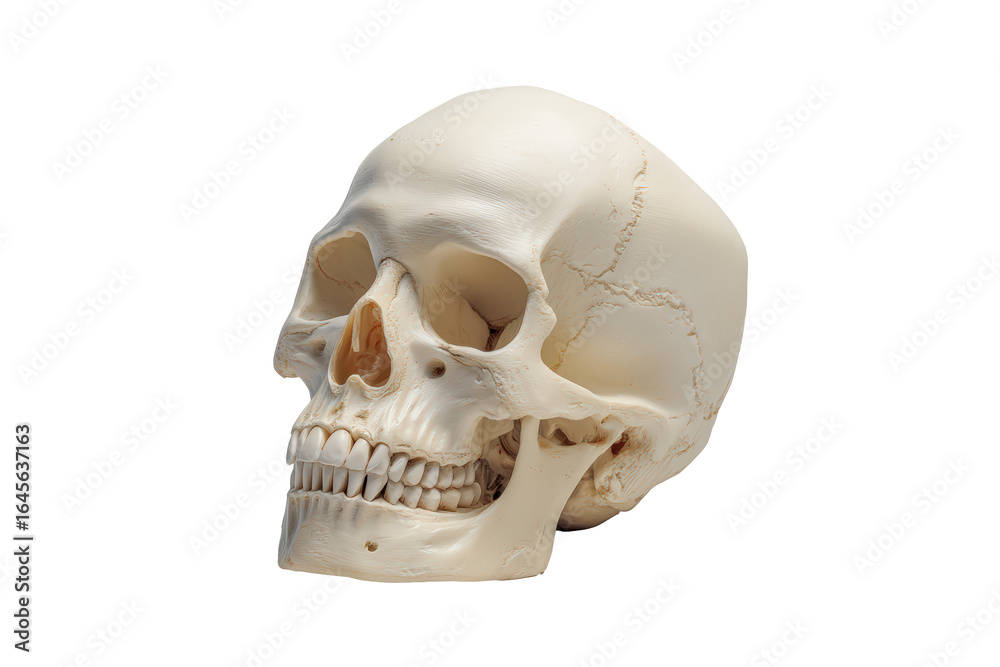Naklejka premium Human skull isolated on transparent background