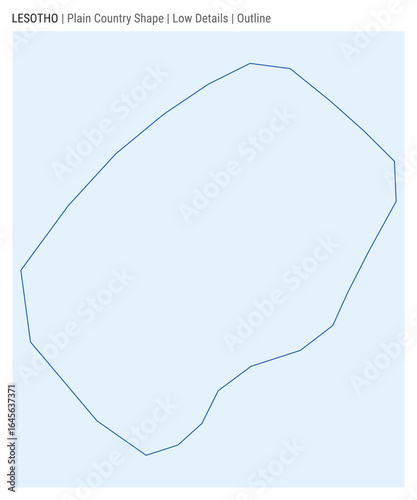 Lesotho plain country map. Low Details. Outline style. Shape of Lesotho. Vector illustration.