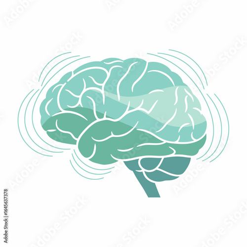 Flat vector brain signal activity concept