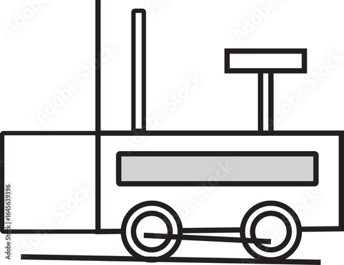 Old Steam Engine Icon – Vintage Locomotive Vector Illustration