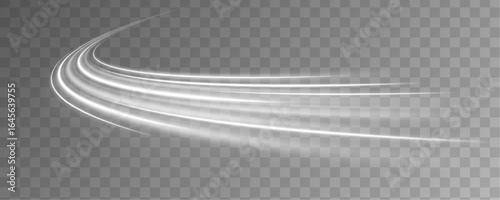 Concept of leading in business, Hi tech products, warp speed wormhole science vector design. Cyberpunk light trails in motion or light slow shutter effect.	