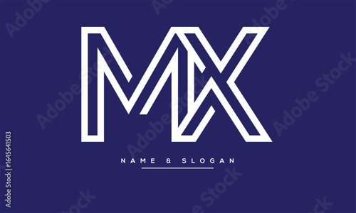 MX, XM, M, X Abstract Letters Logo Monogram