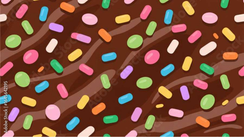 Candy bar themed flat colored background