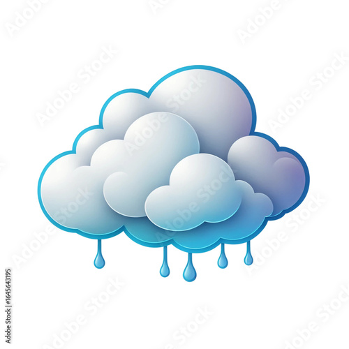 Playful Cartoon Cloud with a Modern and Abstract Style: A fun and stylish illustration for weather, imagination, and dreamy themes