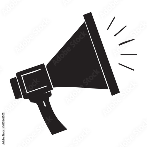 Loud megaphone icon isolated on white background for announcements and promotional activities