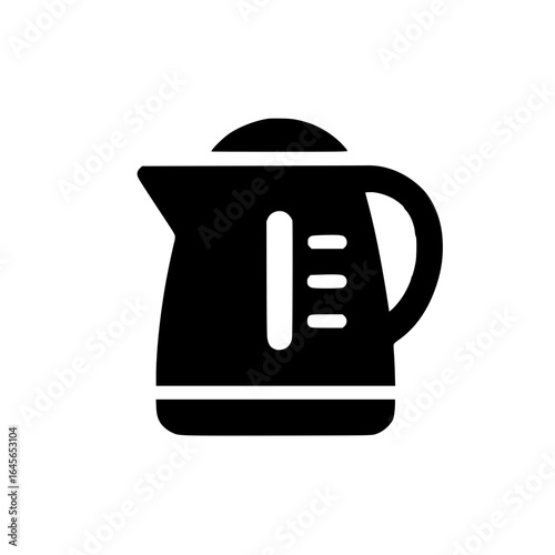 Simple black kettle icon representing tea preparation and kitchen essentials