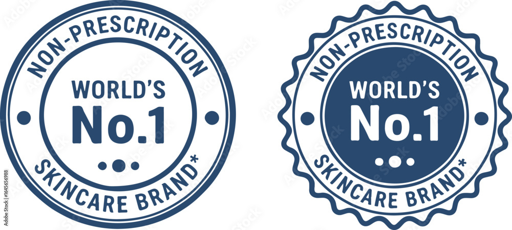 Fototapeta premium World's No.1 Non-Prescription Skincare Brand stamp badges on white background